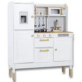 Children’s Wooden Play Kitchen with Lights & Sounds — Doll Kitchen with Accessories